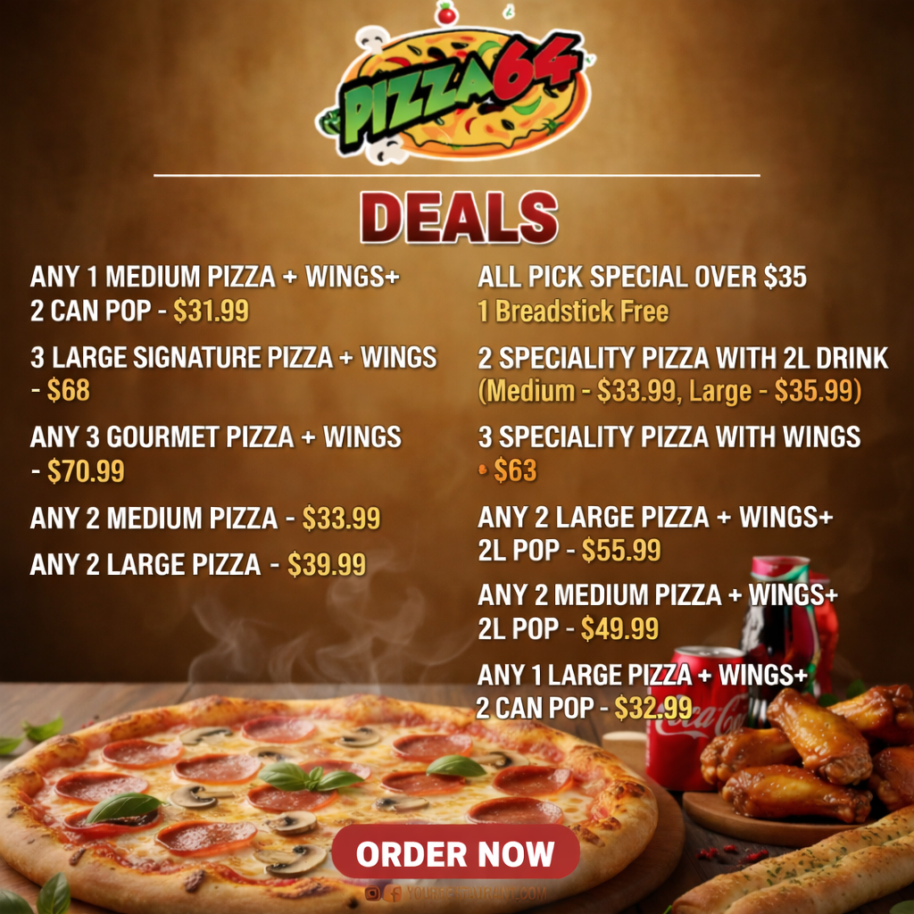 Special Pizza Offer at Pizza64 Edmonton