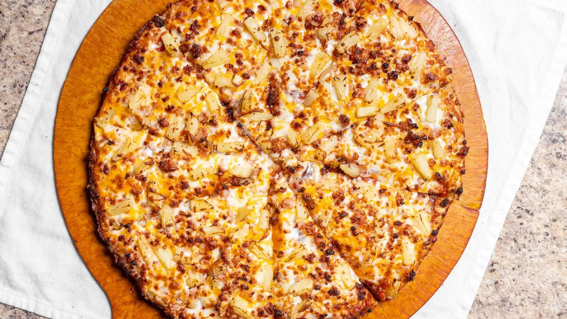 Delicious Hawaiian Pizza at Pizza64 Edmonton